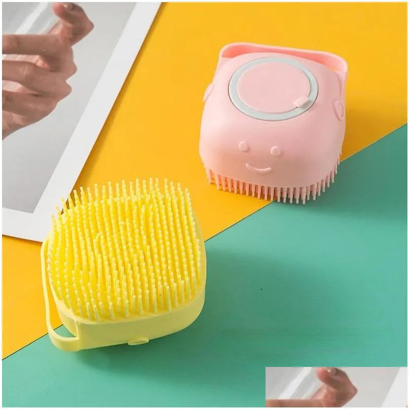 Brush Shampoo Dispenser Soft Silicone Brush